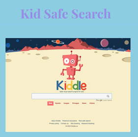 Image of Kiddle safe search. Clicking on this image will bring one to the Kiddle search engine