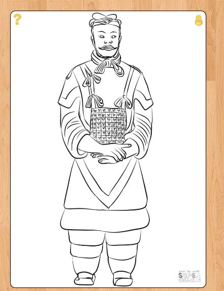Picture of Terracotta Warrior and Link to Coloring Page